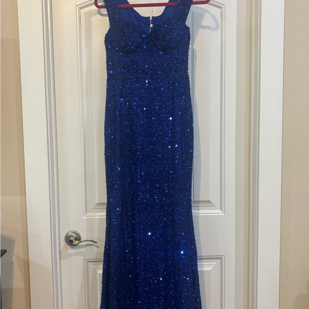 Stunning Blue Sequin Gown